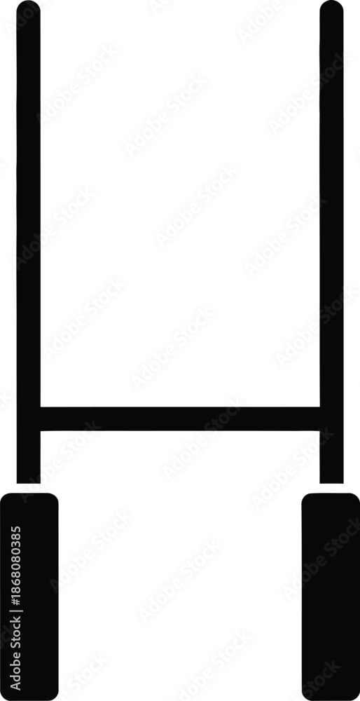 Obraz premium Simple black rugby goal post design on transparent background silhouette