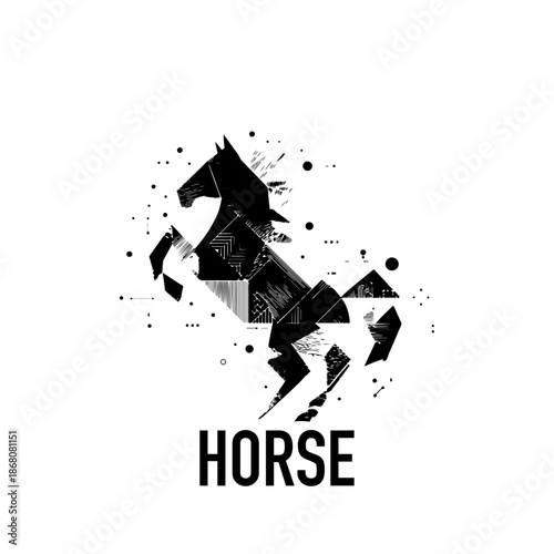 Elegant, abstract horse logo icon. Stallion symbol design. Vector brand emblems.