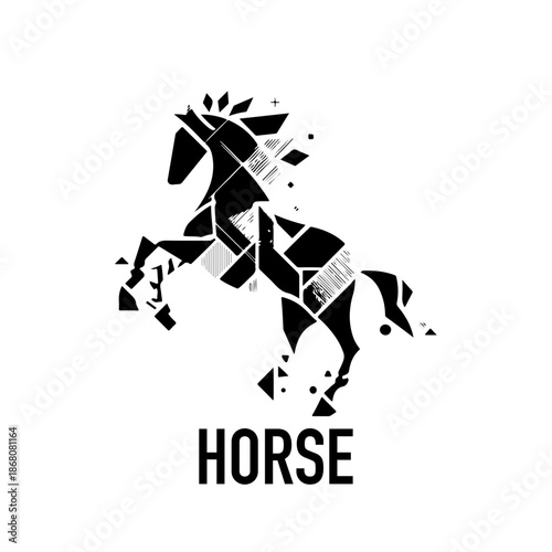 Elegant, abstract horse logo icon. Stallion symbol design. Vector brand emblems.