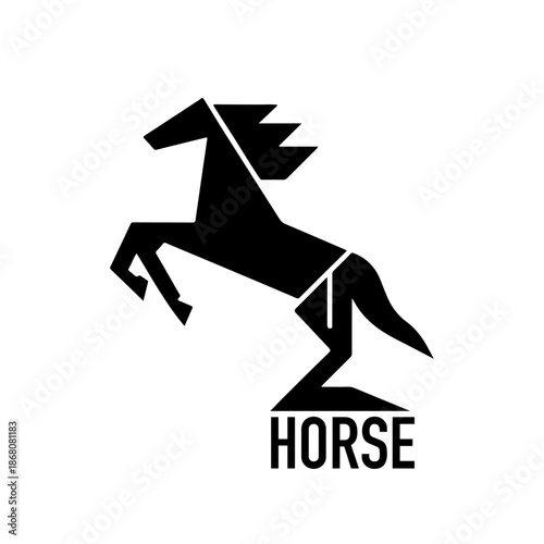 Elegant, abstract horse logo icon. Stallion symbol design. Vector brand emblems.