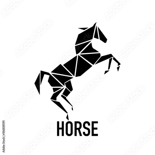 Elegant, abstract horse logo icon. Stallion symbol design. Vector brand emblems.