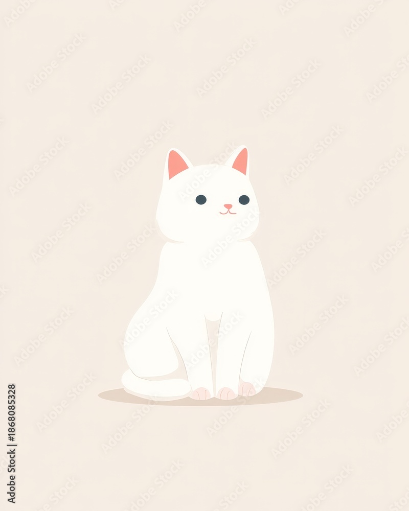 Fototapeta premium a cute curious cat character illustration