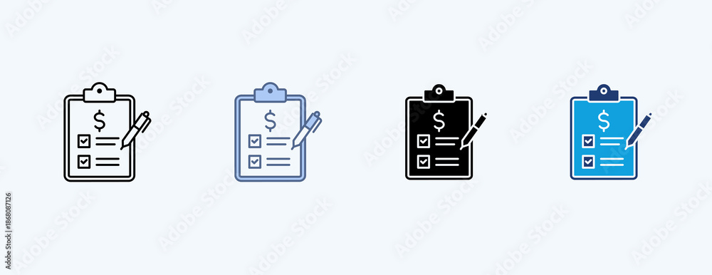 Fototapeta premium Budgeting Multiple Icon Illustration Vector