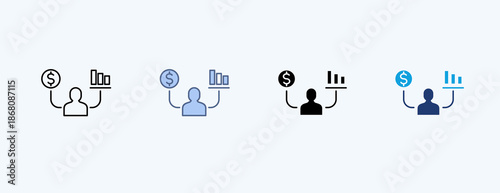 Personal Finance Multiple Icon Illustration Vector