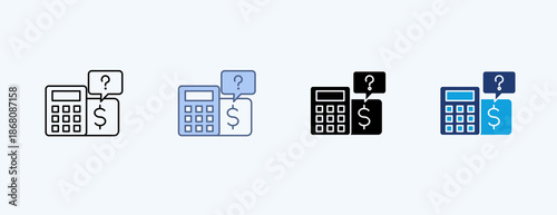 Cost Estimate Multiple Icon Illustration Vector