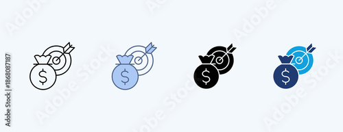 Target Multiple Icon Illustration Vector