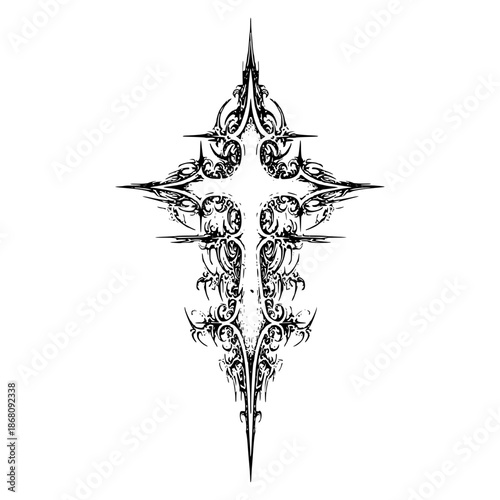 Gothic Neo Sigilism Tattoo Design Vector