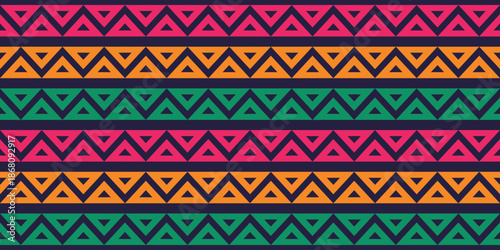 Mexican line seamless pattern. African ethnic motif border. Aztec triangular ornament line stripe. Mexican or African ethnic culture ornament. Vector illustration isolated on white background.