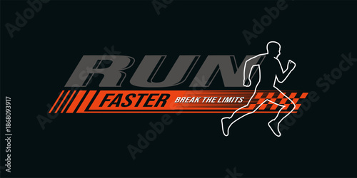 run faster athletics graphic design

