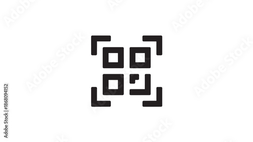QR code in black color on white background with square pattern for mobile payment