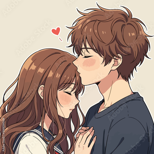 Young couple sharing an intimate moment isolated on white background