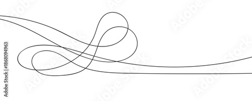 Line art abstract vector illustration. Wavy lines.
