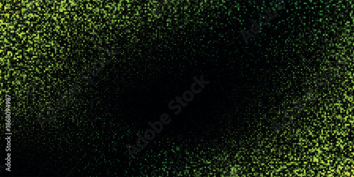 Futuristic green digital technology background. Digital data dots green pattern pixel background. modern green vector background art