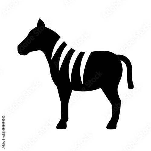 Black and white zebra silhouette