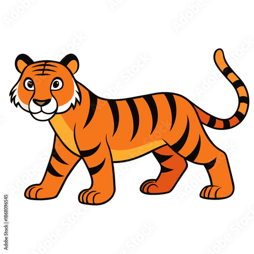 Cartoon tiger walking