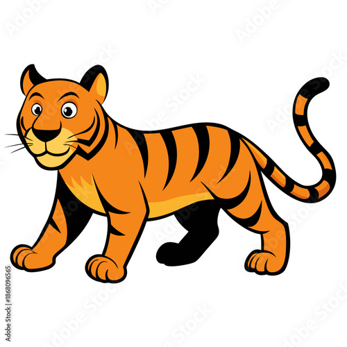 Cartoon tiger walking