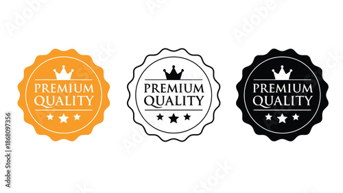 Premium quality labels with crown and star ratings