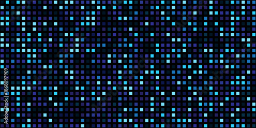 A grid of glowing blue and purple pixels on a dark background vector