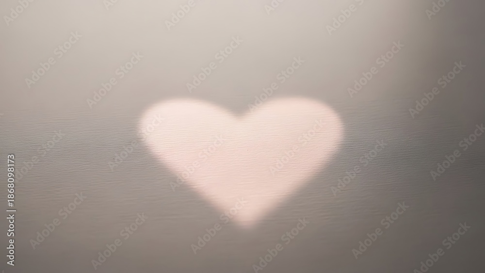 Fototapeta premium Softly glowing heart shape perfect for a gentle valentine's day message, symbolizing tender love and quiet affection in a blurred, romantic setting