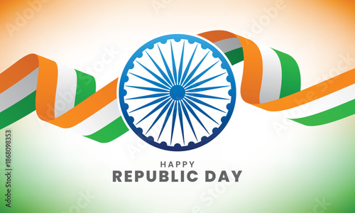 Happy Republic Day of India. Republic Day celebration background design. Vector illustration