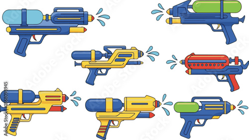 Vibrant water guns for a fun happy holi celebration