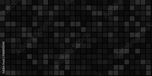 Dark abstract pixel background with scattered grey squares vector