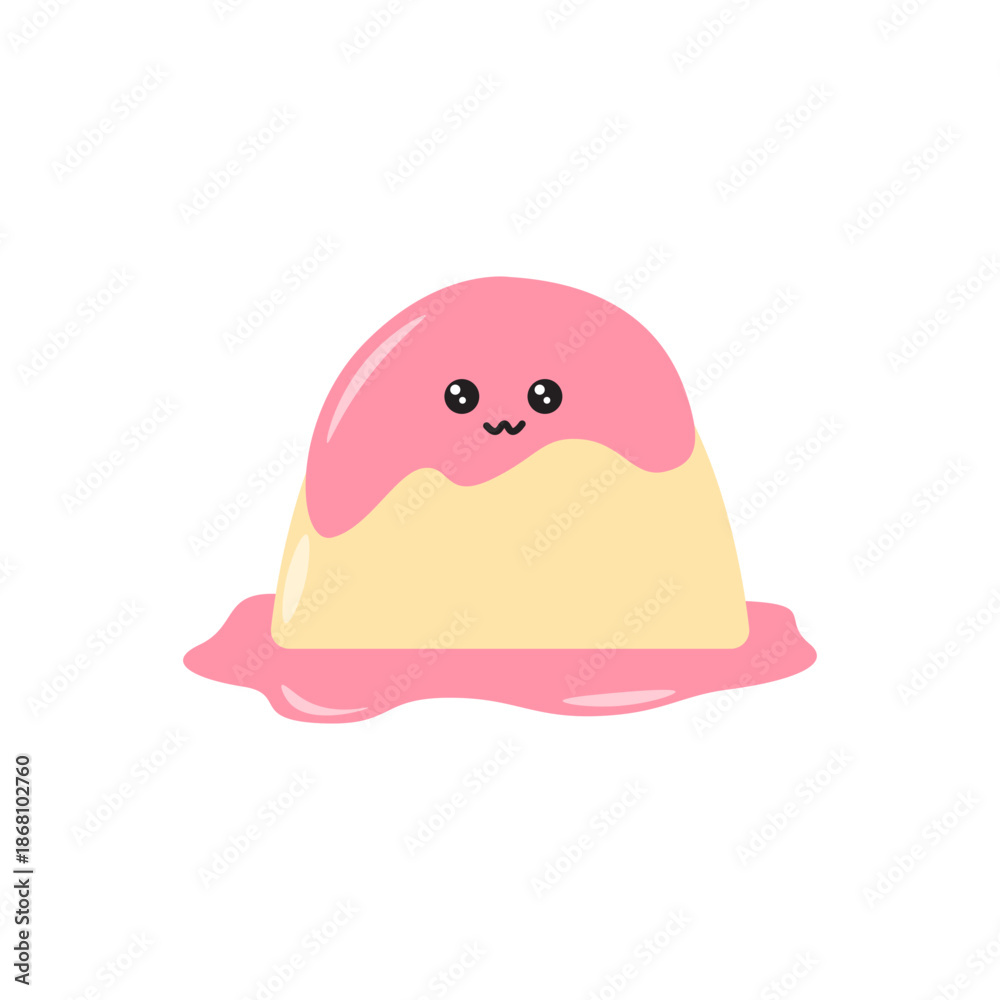 Fototapeta premium Cute Kawaii Pudding