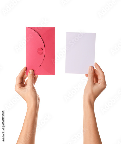 Female hands with pink enve...