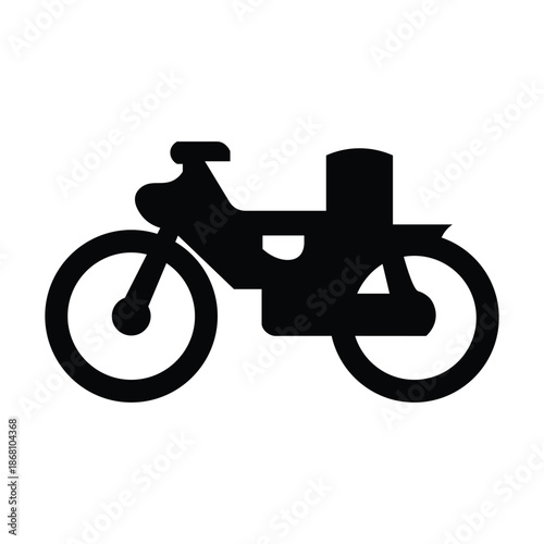 Minimal motorcycle icon representing transportation speed and urban mobility