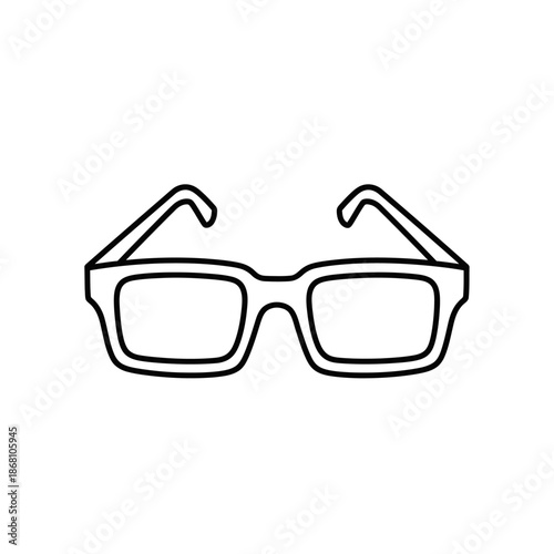 Minimalist Glasses Icon Vector Illustration, Eyewear Symbol