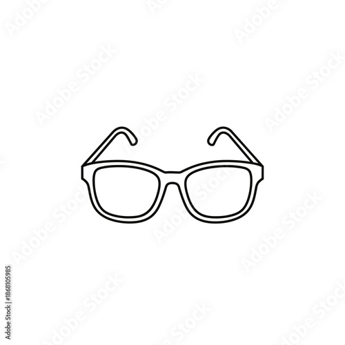 Minimalist glasses icon, vector illustration, simple outline design, isolated on white