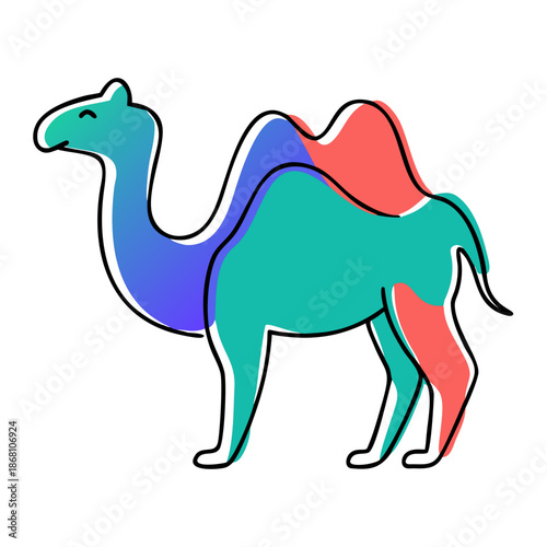 Colorful camel illustration