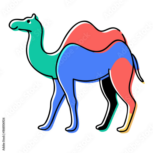 Colorful camel illustration