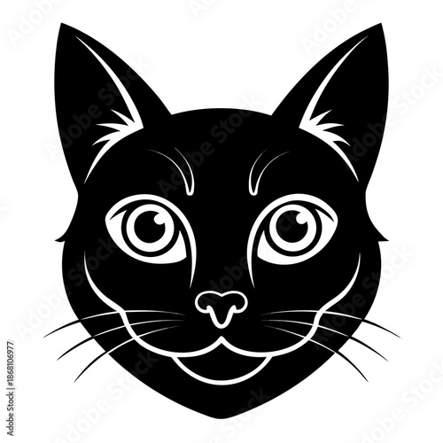 Black cat face silhouette