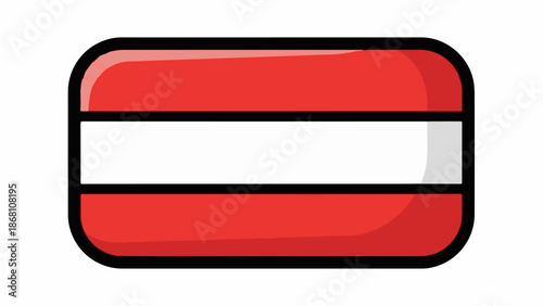 Free Download A simple, rounded rectangular design featuring horizontal red and white stripes - GFXLoad