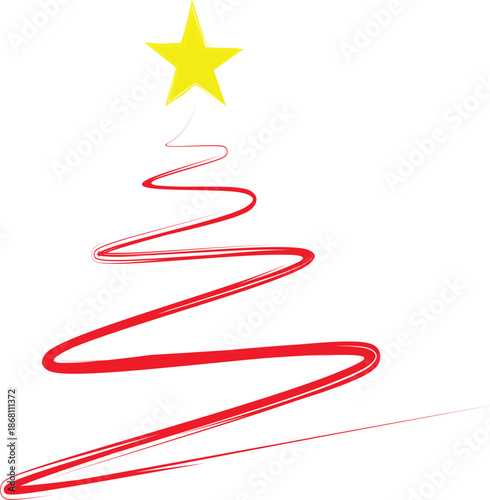 Christmas tree hand drawn illustrations. Vector.