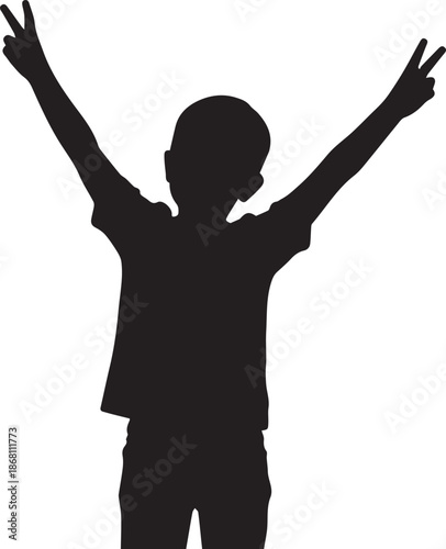 Child celebrating victory