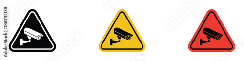 CCTV surveillance warning sign icon vector. security and monitoring symbol. vector illustration.