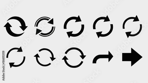 Set of Circular Arrows for Refresh and Reload.