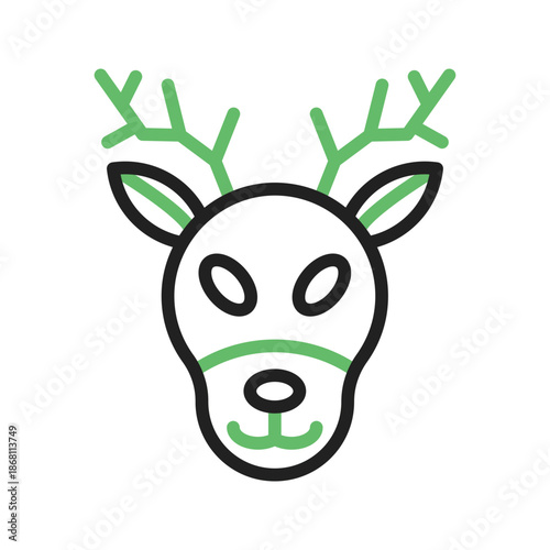 Deer icon vector image. Suitable for mobile apps, web apps and print media.