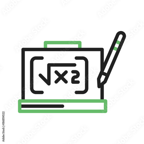 Solving Formula icon vector image. Suitable for mobile apps, web apps and print media.