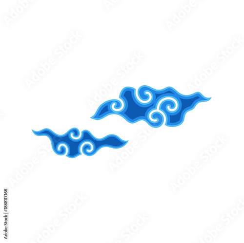 Hand Drawn Batik Mega Mendung Vector Seamless Pattern