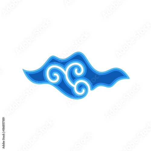 Hand Drawn Batik Mega Mendung Vector Seamless Pattern