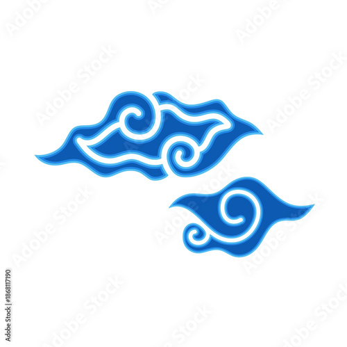 Hand Drawn Batik Mega Mendung Vector Seamless Pattern