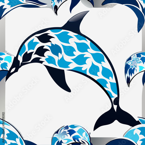 Playful dolphin pattern