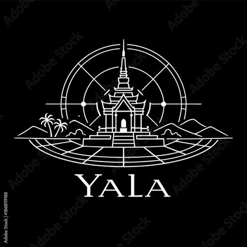 Yala City Pillar Shrine landmark minimalist vector illustration