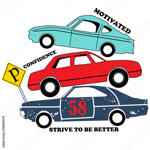 sports car boys t shirt print illustrations