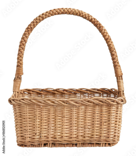 wicker basket isolated on white background