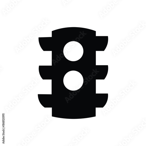 Minimal traffic lights icon representing road signals traffic control and urban transportation safety