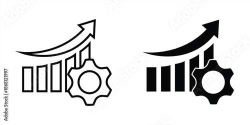 Business growth optimization icon. Symbol of increasing progress and performance. Vector illustration